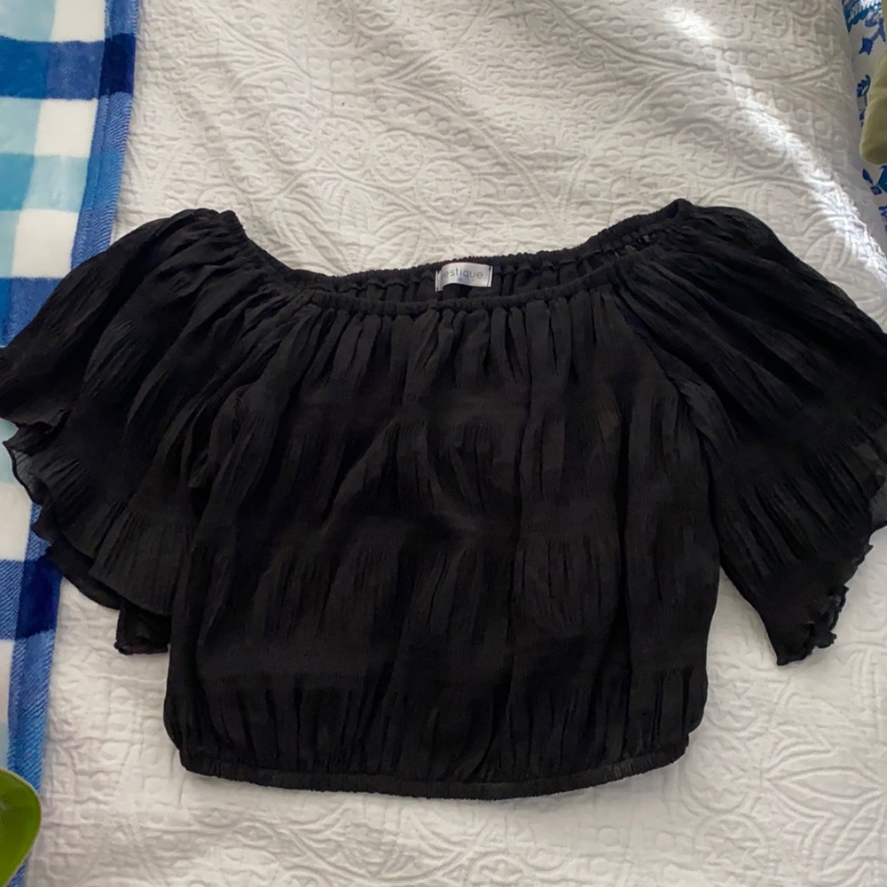 Off the shoulder black top